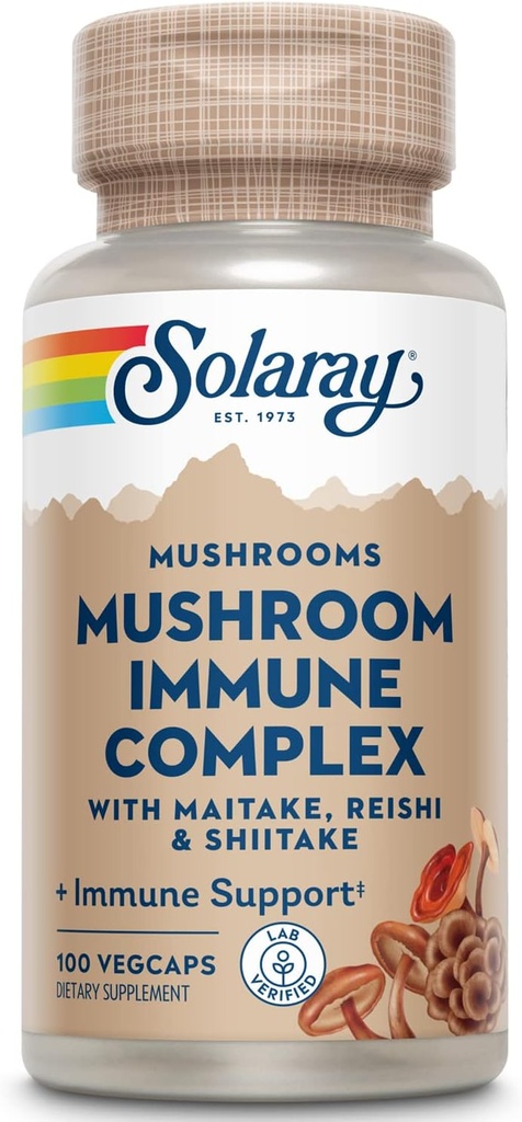SOLARAY Croissance biologique du complexe immunitaire des champignons fermentés 600 mg