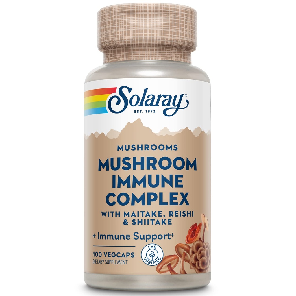 SOLARAY Croissance biologique du complexe immunitaire des champignons fermentés 600 mg