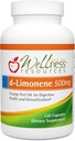 Wellness Resources Capsules haute puissance d-Limonène 500mg, 120 Capsules - Extrait de Peel Orange pour la santé digestive, brûlures d'estomac, reflux acide, désintoxication