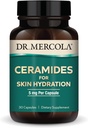 Dr Mercola Ceramides pour l'hydratation de la peau, 30 portions (30 gélules), 5 mg par gélule, supplément alimentaire, favorise l'apparence de la peau, non-OGM