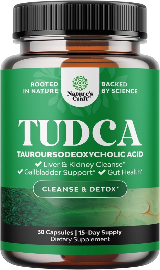 Supplément Bile Salt TUDCA avancé - Extra Strength TUDCA 500mg par portion Sels Bile pour Gallbladder Rein and Liver Support - Haute pureté Tauro Ursodeoxycholic Acid Liver and Gallbladder Cleanse