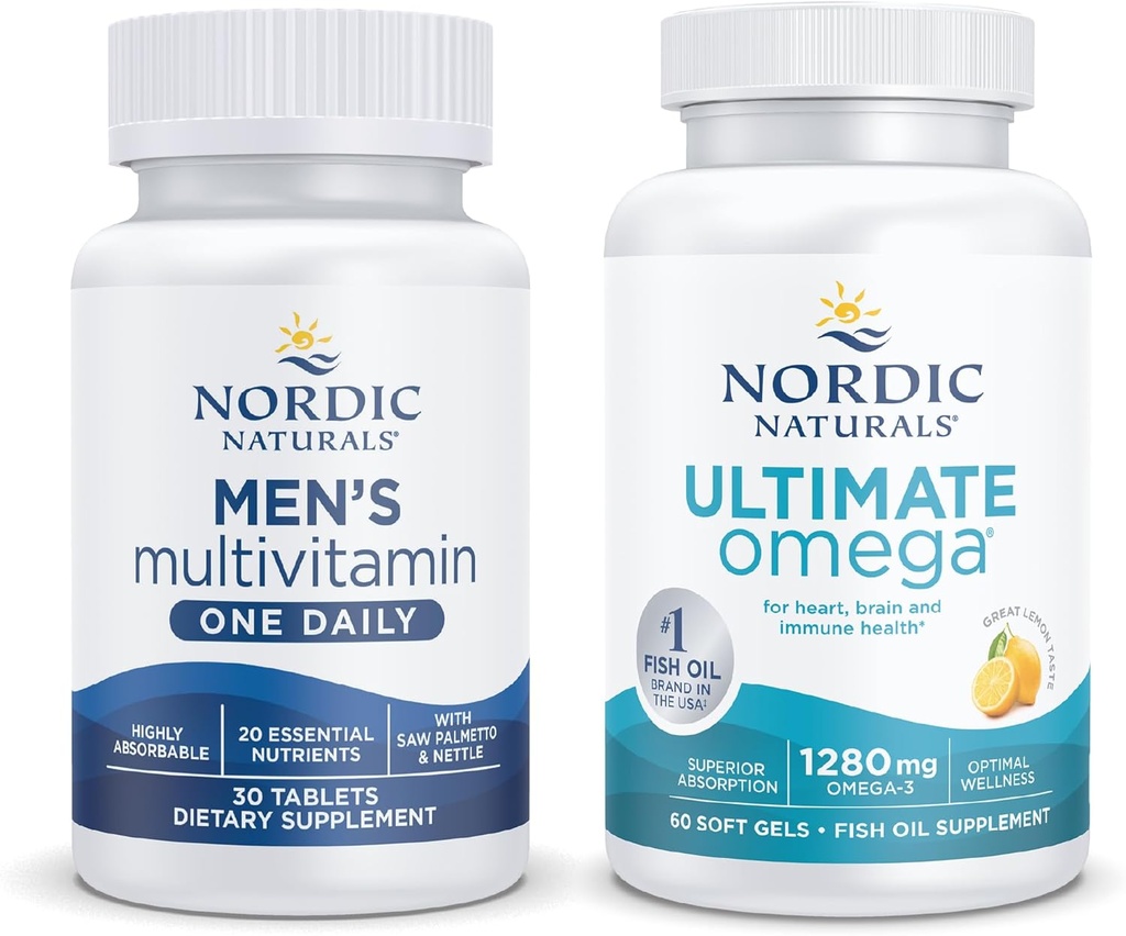 Nordic Naturals Starter Pack - Multivitamine homme un jour, Omega ultime
