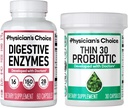 CHOIX du médecin - Beat Bloat + Support Ensemble de gestion du poids: Enzymes digestifs + Thin-30 Probiotique