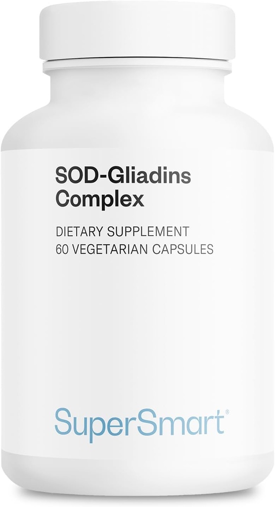 Supersmart SOD-Gliadins Complex 500mg par jour (haute puissance) - Superoxyde Dismutase Supplément - Melon Extract Concentrate & Antioxydant