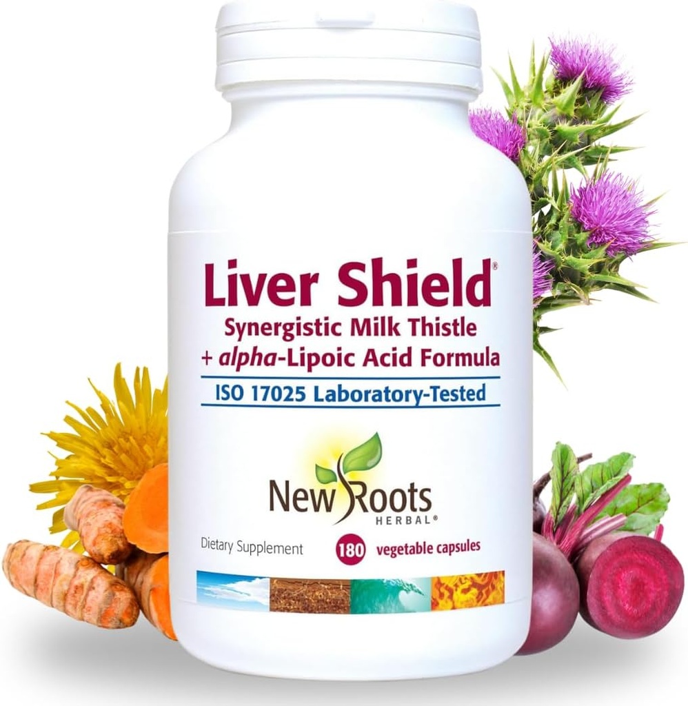 NEW ROOTS HERBAL Supplément de désintoxication du foie avec mélange à base de plantes avec artichaut, chardon de lait, racines de dandelion, curcumine curcumine curcuma, soutien du foie gras (90 capsules)