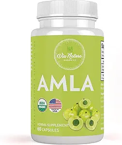 Amla Capsules 1000mg de supplément biologique à base de plantes Source naturelle de vitamine C