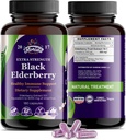 Black Elderberry Capsules (en anglais seulement) 180 Count (en anglais seulement) Sambucus Elderberry Vitamines, non-OGM, sans gluten, extrait biologique de mûrier Sambucus Nigra