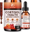 Supplément de cortisol pour les femmes, Cortisol Réducteur Detox Manager, Ashwagandha/Rhodiola Rosea/Magnésium complexe pour l'humeur/focus et le sommeil, maintenir le niveau de cortisol sain- 30 jours d'approvisionnement végétalien