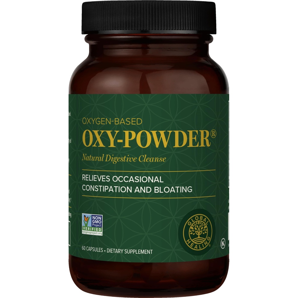 Global Healing Oxy-Powder Colon Cleanse, Relief de constipation pour les femmes et les hommes, Magnésium Oxide Colon Cleanser & Detox pour la perte de poids, Gut Cleanse Detox pour les femmes et les hommes
