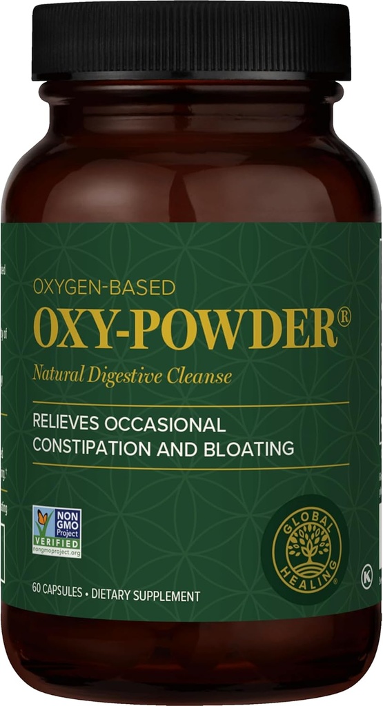 Global Healing Oxy-Powder Colon Cleanse, Relief de constipation pour les femmes et les hommes, Magnésium Oxide Colon Cleanser & Detox pour la perte de poids, Gut Cleanse Detox pour les femmes et les hommes