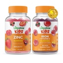 Zinc Lifeable Enfants + Fer et Vitamine C Enfants, Gommies Bundle - Grande dégustation, supplément de vitamine, sans gluten, sans OGM, gommy à croquer