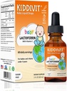 Kiddivit gouttes liquides de la lactoferrine pour bébé – Supplément doux de soutien immunitaire – formule 100 mg avec insuline prébiotique – 60 portions quotidiennes – sans sucre, sans gluten, végétarien, 2oz