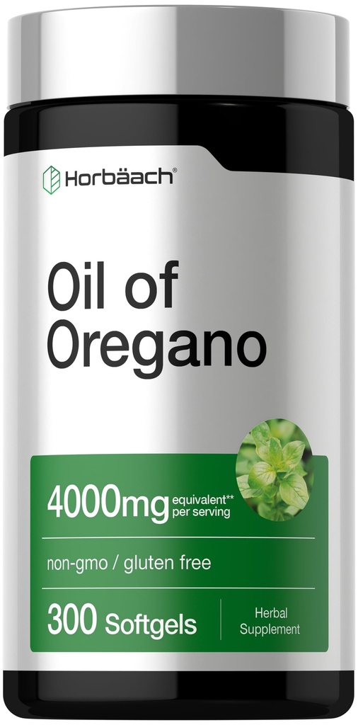 Huile d'Origan Horbäach de 4000mg de softgel 300 capsules de softgel