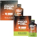 Frog Carburant Ultra & Ultra Energized Pre Workout Shot Bundle avec 1500mg Beta Alanine, Electrolytes 8g Protéines Nano-Hydrolyzed Grass Collagen, 10g Carbs, Berry, 1.2 oz Packets, 48 Pack