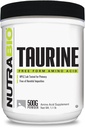 NutraBio Taurine Poudre 500g de L-Taurine Acide L-Taurine Engrais L-Taurine Supplement pour la santé cellulaire, l'énergie et le bien-être