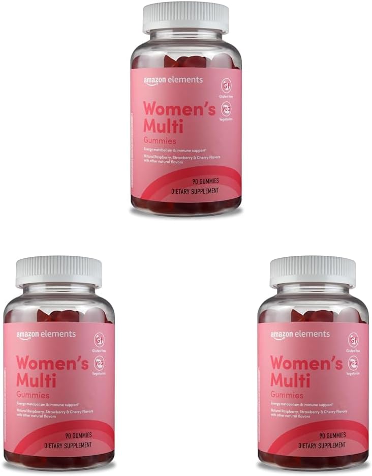 Éléments - Multivitamines organiques pour adultes, 90 Gommies (30 portions), Végétariens, Sans gluten (précédemment Revly) (paquet de 3)