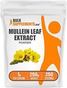 BulkSupplements.com Extrait de feuille de Mullein - Verbascum Thapsus, Supplément de Mullein - Supplément à base de plantes pour le soutien immunitaire - Sans gluten, 1g par portion, 250g (8,8 oz) (paquet de 1)