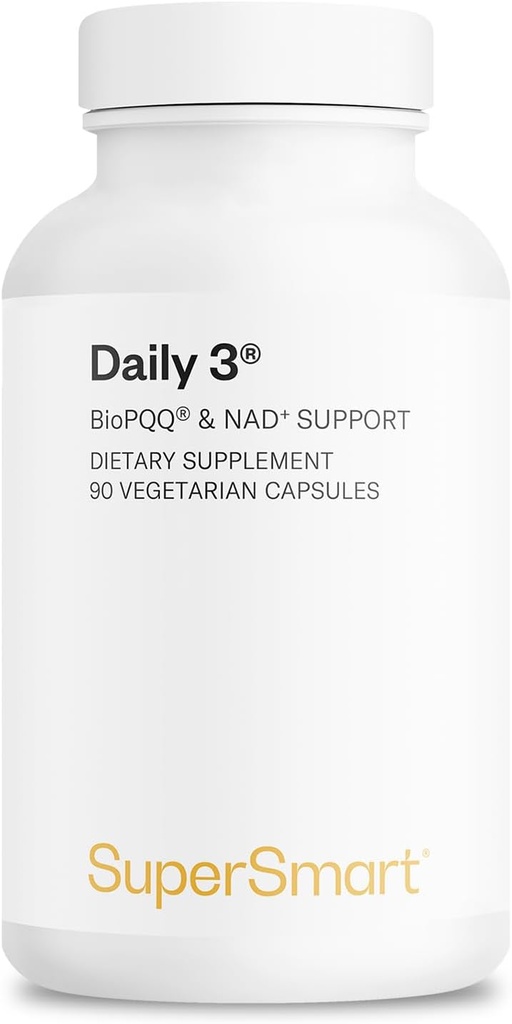 Supersmart Daily3 + Bio PQQ (formule tout-en-un) - Multivitamine pour les femmes et les hommes - 45 nutriments essentiels