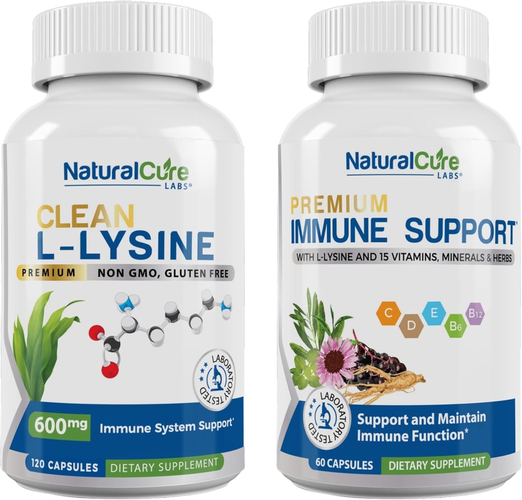 Bundle Natural Cure Labs: Clean L-Lysine + Immune Support