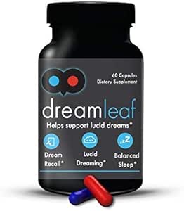 Dream Leaf Pro - Supplément de rêve de Lucid Premium - 60 Capsules, Root Valérien, Mugwort, Alpha GPC, Bitartrate de Choline, Huperzine-a