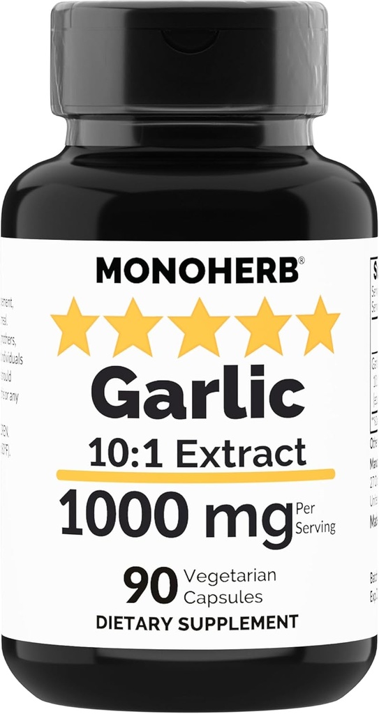 MONOHERB Extrait d'ail 1000 mg - 90 Capsules végétariennes