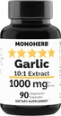 MONOHERB Garlic Extract 1000 mg - 90 Vegetarian Capsules