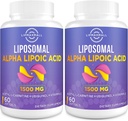 Acide alpha lipoïque liposomique 1500mg - avec acétyl-L-Carnitine 900mg & Ubiquinol 100mg & Vitamine E 15mg,ALA Supplément pour les antioxydants Glucose Métabolisme Nerve Energy,60 Softgels (2 bouteille)