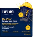 BeMe BeZen Supplément aide au sommeil naturel sans mélatonine - 2X Absorption que les pilules - Aides au sommeil pour les adultes avec Magnésium, Ashwagandha, Camomile, L-Theanine et GABA - Delicious Ananas