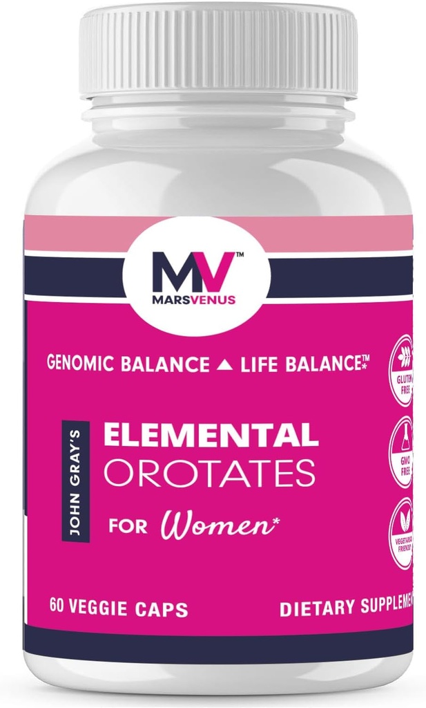 MARS VENUS Supplément avec Lithium Orotate Ashwagandha Safran Berberine Rhodiola Bacopa Fulvic Minéraux - Capsules d'orotates élémentaires pour les femmes - 60 Nombre