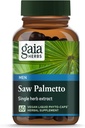 Gaia Herbs Saw Palmetto - soutient la fonction de la prostate saine pour les hommes - contient de la lécithine de graines de palmier et de tournesol pour soutenir la santé des hommes - 60 phytocapsules liquides végétaliens (30 jours d'approvisionnement)