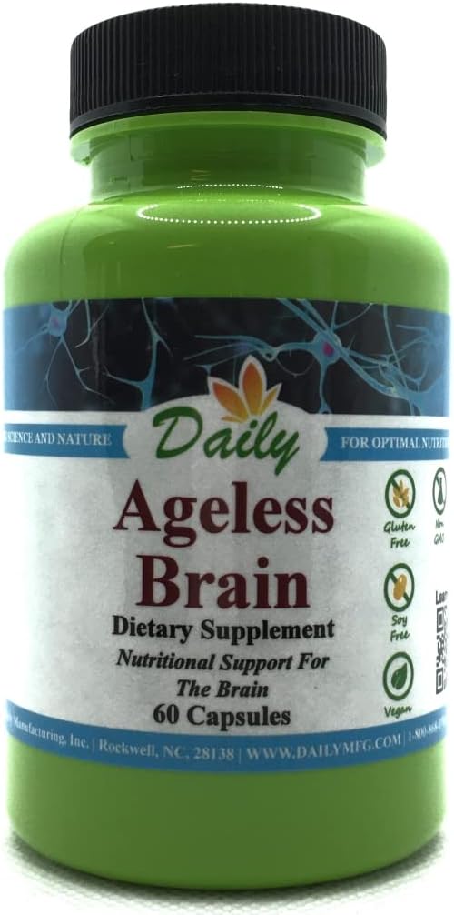 Daily Manufacturing Ageless Brain™ (Methylfolate, B12, Resveratrol, Lutein, Zeaxanthin, Ashwagandha Extract, Curcumin, Astaxanthin & Inulin)