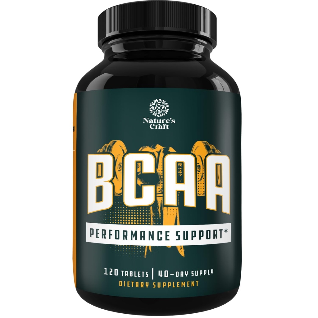 Supplément des acides aminés de la chaîne de branches - Végétalien BCAA Comprimés après l'entraînement Récupération musculaire et soutien de la croissance musculaire - Supplément des acides aminés de la chaîne de branches pour les hommes et les femmes Récupération d'entraînement 120 Compte