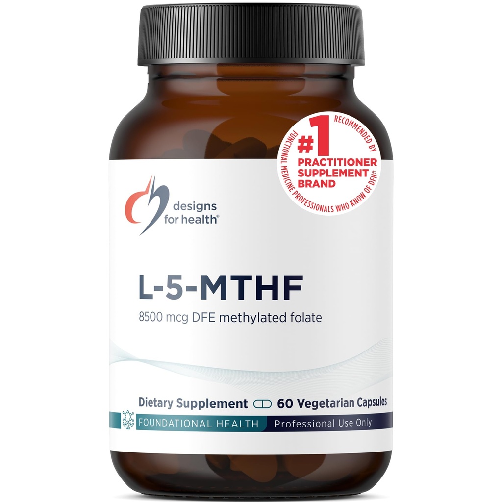 Conceptions pour la santé L 5-MTHF - supplément de méthylfolate de L Quatrefolic 5mg (8500 DFE) - supplément de folate de méthyle pour les femmes et les hommes - soutient la méthylation - non-OGM, sans gluten (60 capsules)