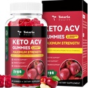 Totaria Keto Gommies de vinaigre de cidre de pomme - 2000mg Gommies de vinaigre de cidre de pomme Soutien sans sucre santé de taille avec probiotiques, B12, suppléments de kéto pour les femmes et les hommes, 60 comtes