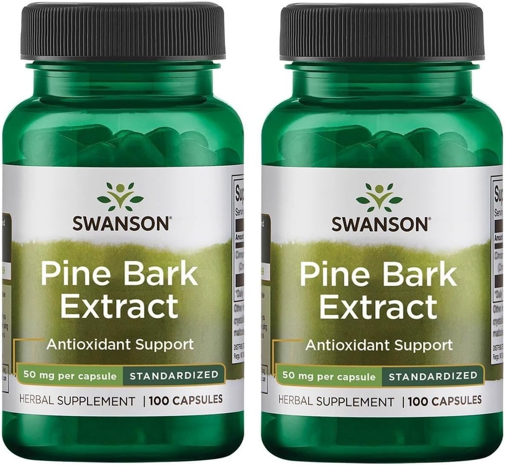 Extrait d'écorce de pin de Swanson 50 Milligrammes 100 Capsules (2 Pack)