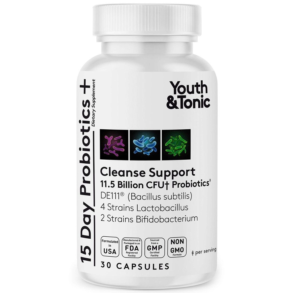 Supplément probiotique pour 15 jours de nettoyage.Table garantie Probiotiques stables pour la santé digestive et colon pour équilibrer la flore de Gut.