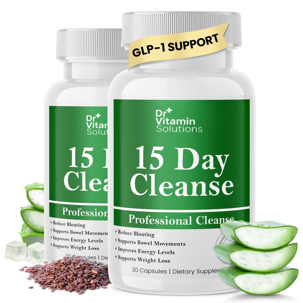 15 Day Gut Cleanse Detox for Women w/ GLP-1 Support - Natural Colon & Detox Cleanse for Weight Loss - Bloating & Constipation Relief - Flushes Toxins & Supports Immunity - 60 Ct.