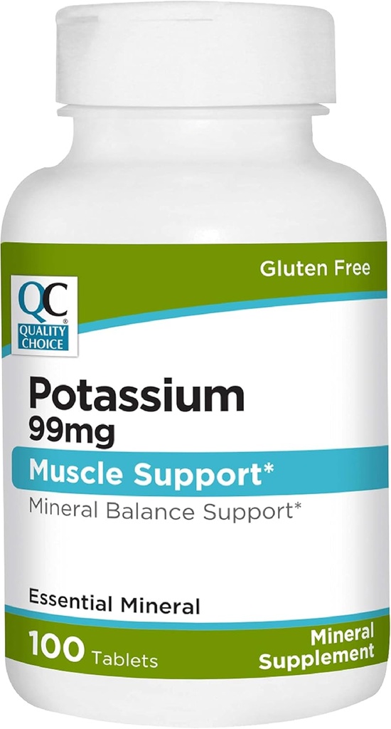 Choix de qualité Potassium 99 mg Comprimés 100 Compte Supplément minéral