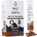 Salt of the Earth Premium Zero-Sugar Electrolyte - Made with Pink Himalayan Salt - Hydration Powder Packets | Premium Ingredients | Keto & Paleo Friendly | 12 Sticks, Chocolate