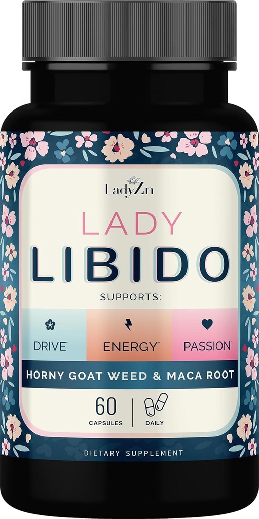 Lady Libido Supplément pour les femmes Support Mood, Drive & Energy, avec Hornygoatweed et Maca Root.