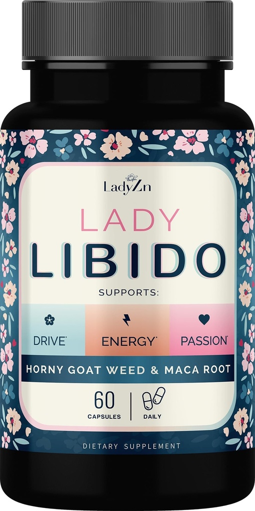 Lady Libido Supplément pour les femmes Support Mood, Drive & Energy, avec Hornygoatweed et Maca Root.