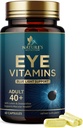 Supplément Vitamines oculaires - Vitamine de soins oculaires avancés avec Lutéine, Zinc, Vitamines C, E, Zeaxanthin & Minéraux - Vision multivitamine pour la santé maculaire et les yeux secs, Vegan, mis en bouteille aux États-Unis - 60 Capsules