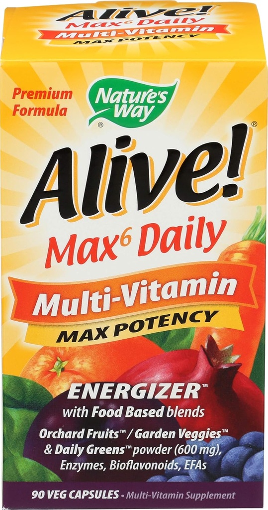 La nature est vivante ! Max 6 gélules quotidiennes multivitamine 90