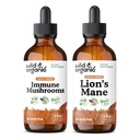 Teinture de champignons immunes sauvages et organiques 4 fl oz & Lion's Mane Teinture 4 fl oz
