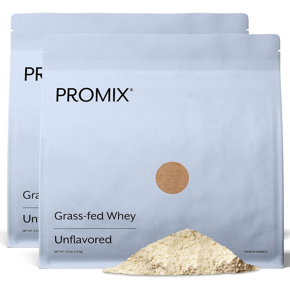 ProMix Nutrition Poudre de protéines de lactosérum, non aromatisée - herbacé - Après l'entraînement Fitness & Nutrition Shakes, Smoothies, Cuisson & Recettes de cuisson - Sans gluten et amis du céto - 5 livres (paquet de 2)