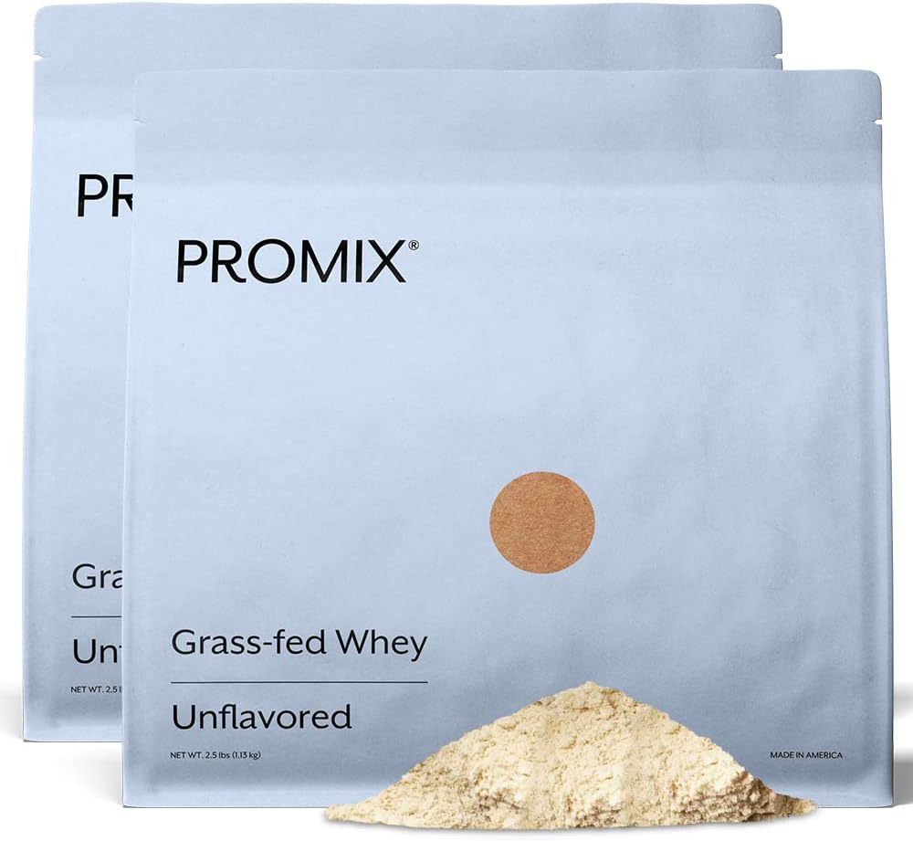 ProMix Nutrition Poudre de protéines de lactosérum, non aromatisée - herbacé - Après l'entraînement Fitness & Nutrition Shakes, Smoothies, Cuisson & Recettes de cuisson - Sans gluten et amis du céto - 5 livres (paquet de 2)