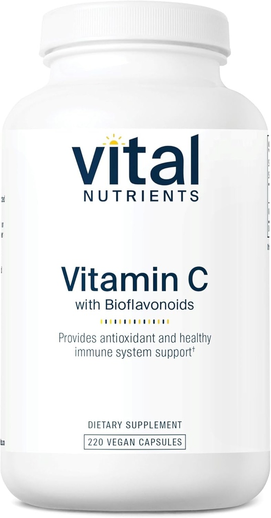 Nutriments vitaux Vitamine C avec bioflavonoïdes.com Supplément végétalien pour le soutien immunitaire.