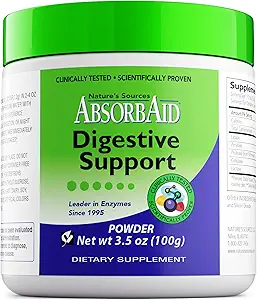AbsorbAid Enzymes digestifs 100 Grams, prouvés pour augmenter l'absorption vitale des nutriments de 71%
