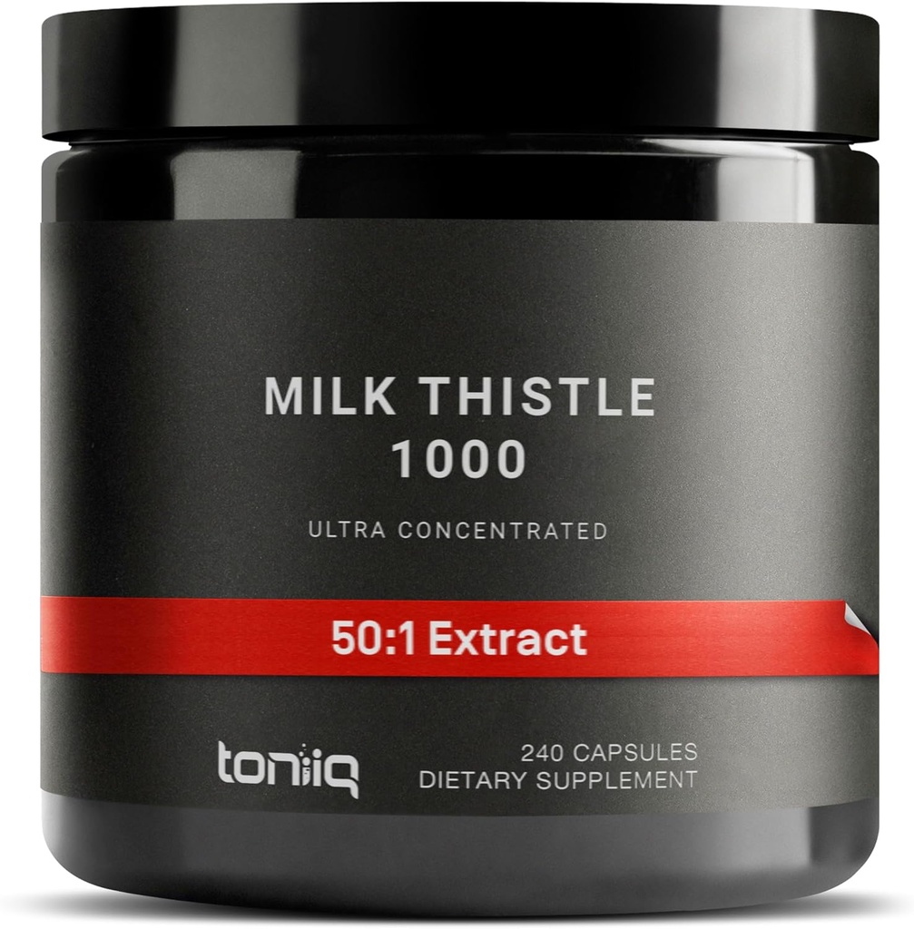 Milk Thistle - Ultra High Potency 50:1 Extract with 80% Silymarin - Highly Concentrated - Third-Party Lab Tested - 240 Capsules