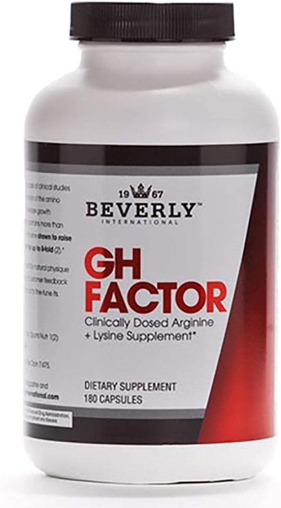 Beverly International GH Factor, 180 capsules. Augmenter les niveaux par jusqu'à 8-Fold. Arginine dosée cliniquement + supplément lysine. Le promoteur de la croissance pour les hommes et les femmes. Revitaliser votre Physique.